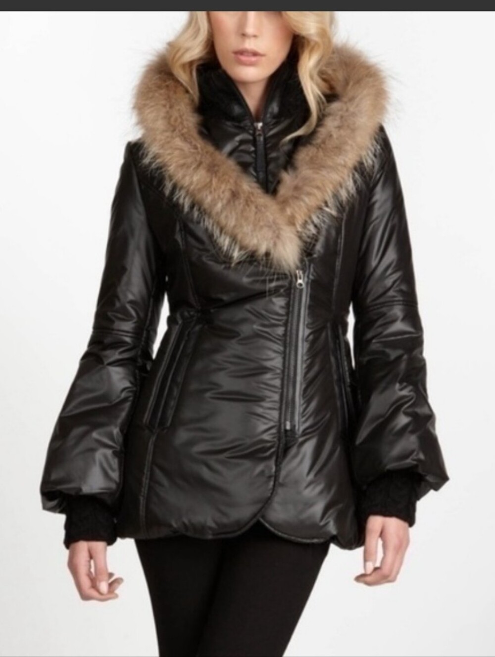 Mackage Black Nylon Fur Hood Parka